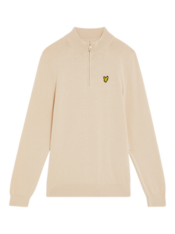 Lyle & Scott Kids' Cotton 1/4 Zip Jumper, Beige