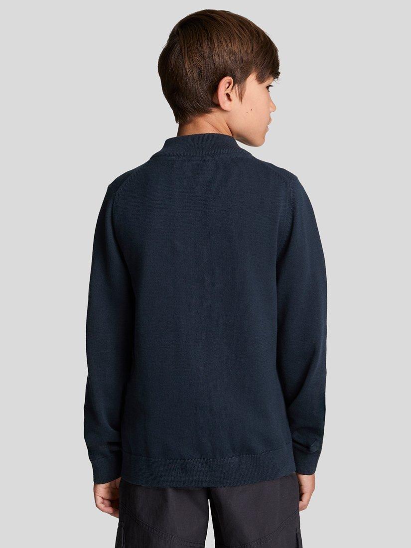Product image 7 of 10, which shows Lyle & Scott Kids' Cotton 1/4 Zip Jumper, Navy, 3-4 years