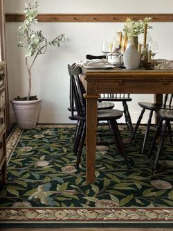 Ruggable x Morris & Co. Bird & Pomegranate Rug - view 2, Teal Green