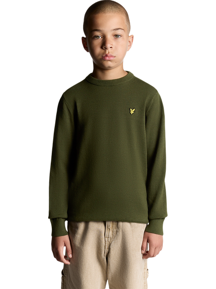 Lyle & Scott Kids' Cotton Crew Neck Jumper, X848 Deep Depths