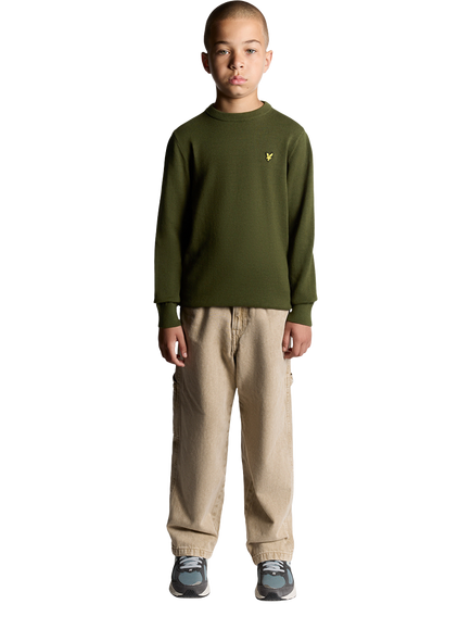 Lyle & Scott Kids' Cotton Crew Neck Jumper - view 2, X848 Deep Depths