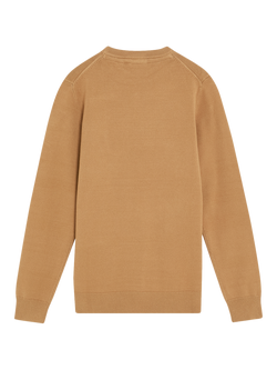 Lyle & Scott Kids' Monogram Crew Neck Jumper, Brown - view 2, Brown