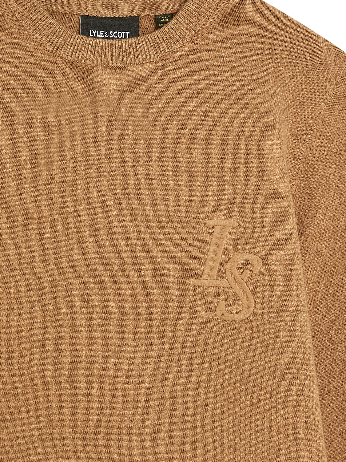 Product image 3 of 3, which shows Lyle & Scott Kids' Monogram Crew Neck Jumper, Brown, 9-10 years