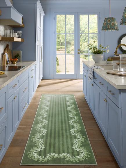 Ruggable x Sanderson Oxbow Rug - view 2, Botanical Green