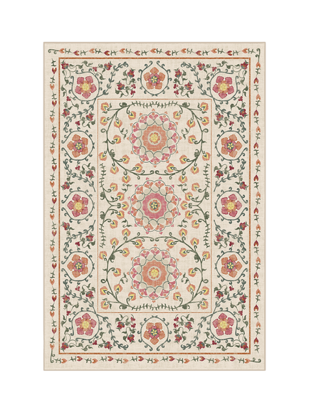 Ruggable Suzani Rug, Coral, Coral