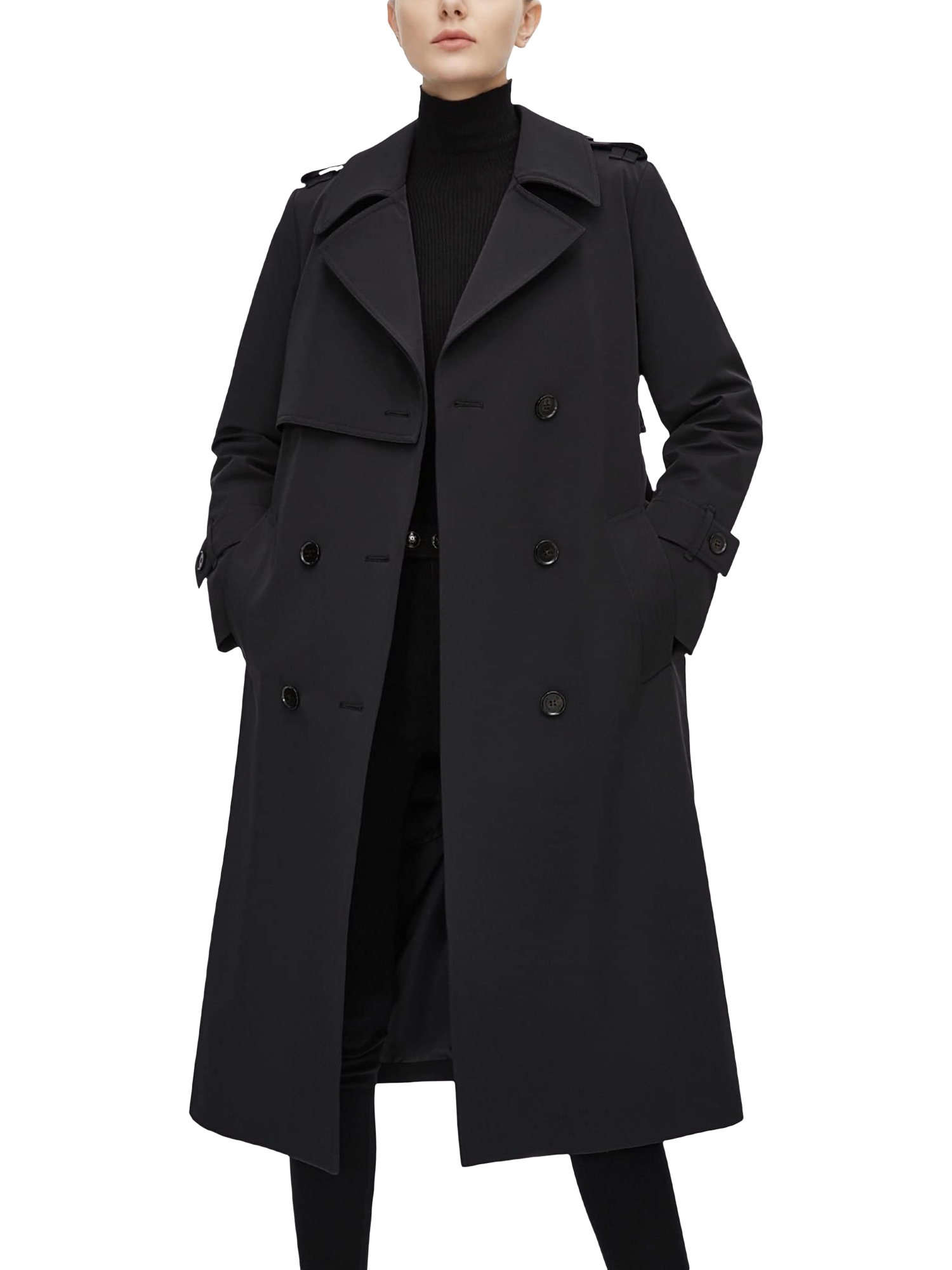 Product image 2 of 11, which shows Bosideng Down Full Length Trench Coat, Black, 6