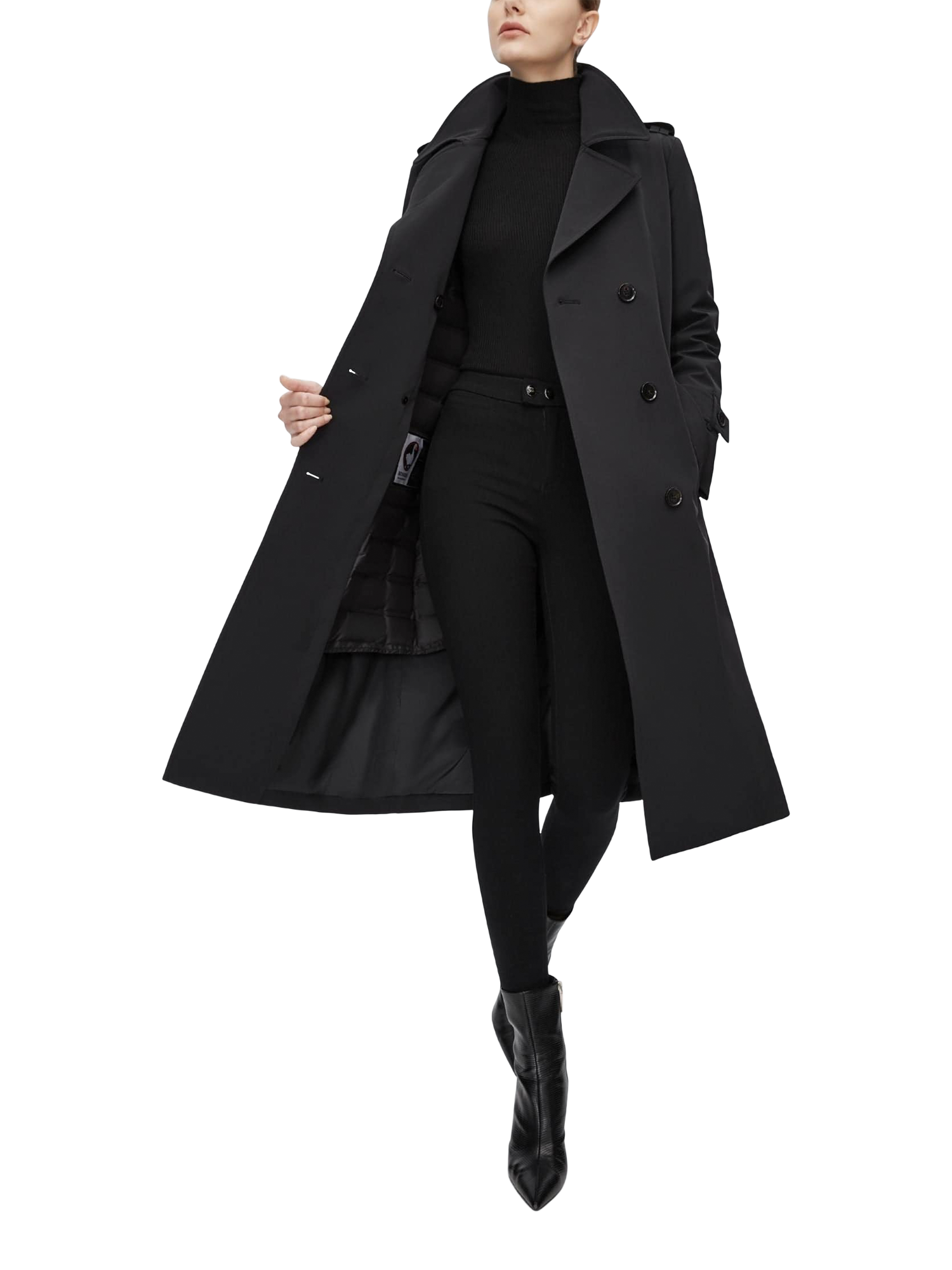 Product image 5 of 11, which shows Bosideng Down Full Length Trench Coat, Black, 6