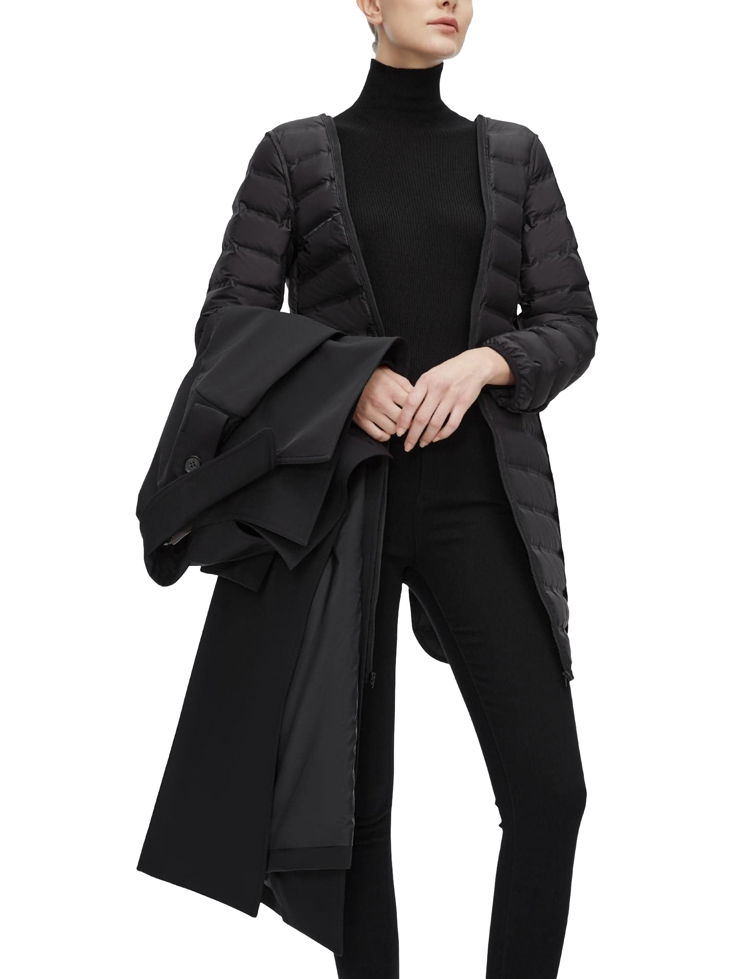 Product image 6 of 11, which shows Bosideng Down Full Length Trench Coat, Black, 6