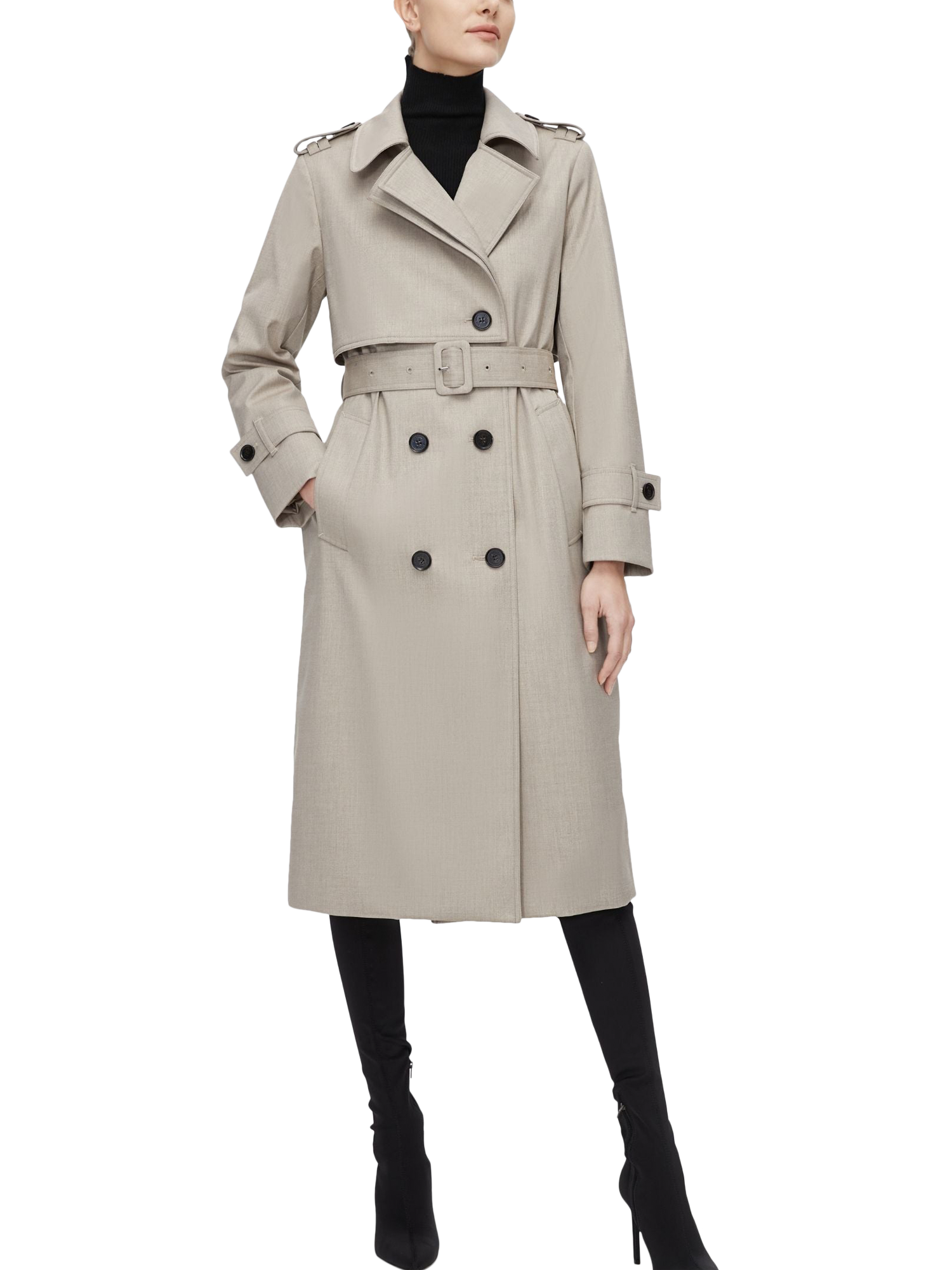 Product image 5 of 7, which shows Bosideng Down Full Length Trench Coat, Silver Edge, 4