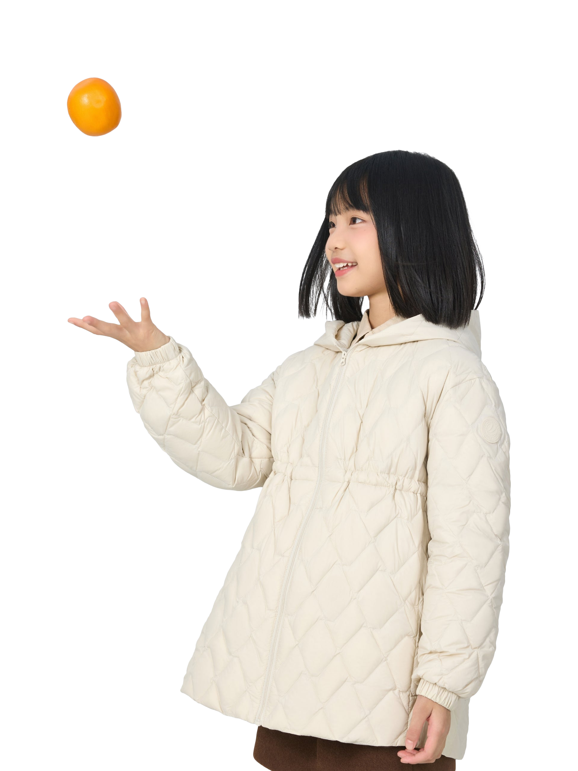 Product image 4 of 6, which shows Bosideng Kid's Layering Hooded Down Jacket, Oat, 6-7 years