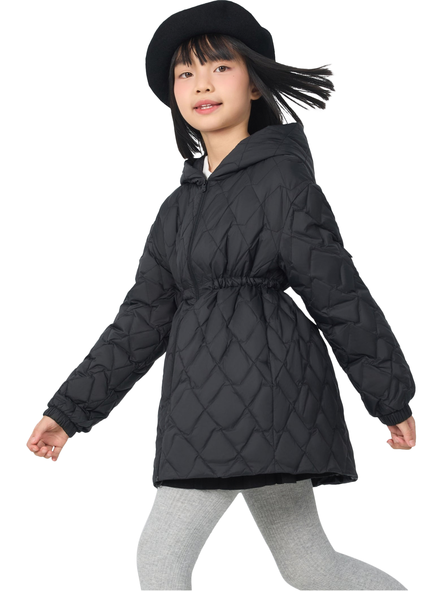 Product image 1 of 5, which shows Bosideng Kid's Layering Hooded Down Jacket, Black, 3-4 years