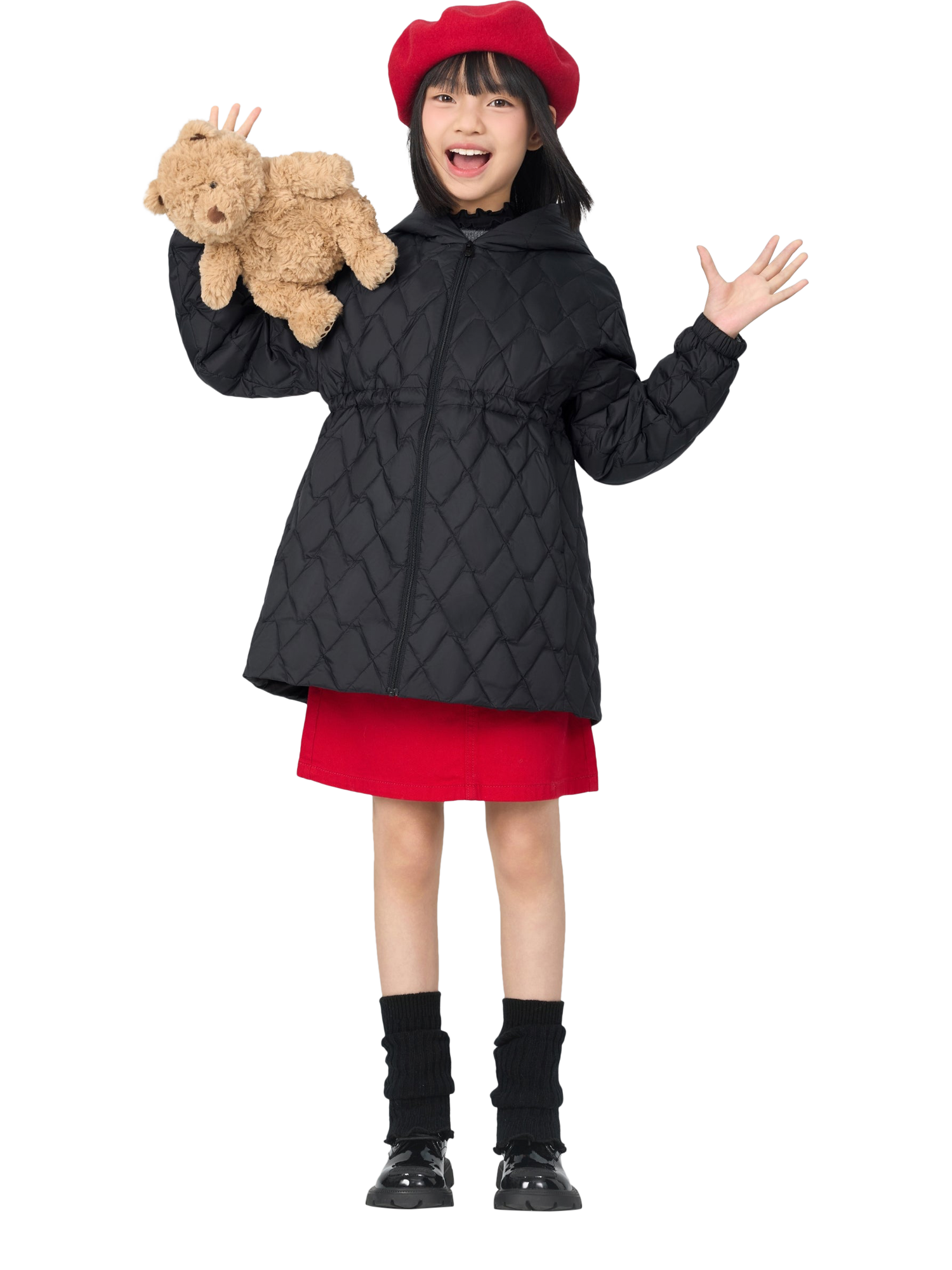 Product image 4 of 5, which shows Bosideng Kid's Layering Hooded Down Jacket, Black, 3-4 years
