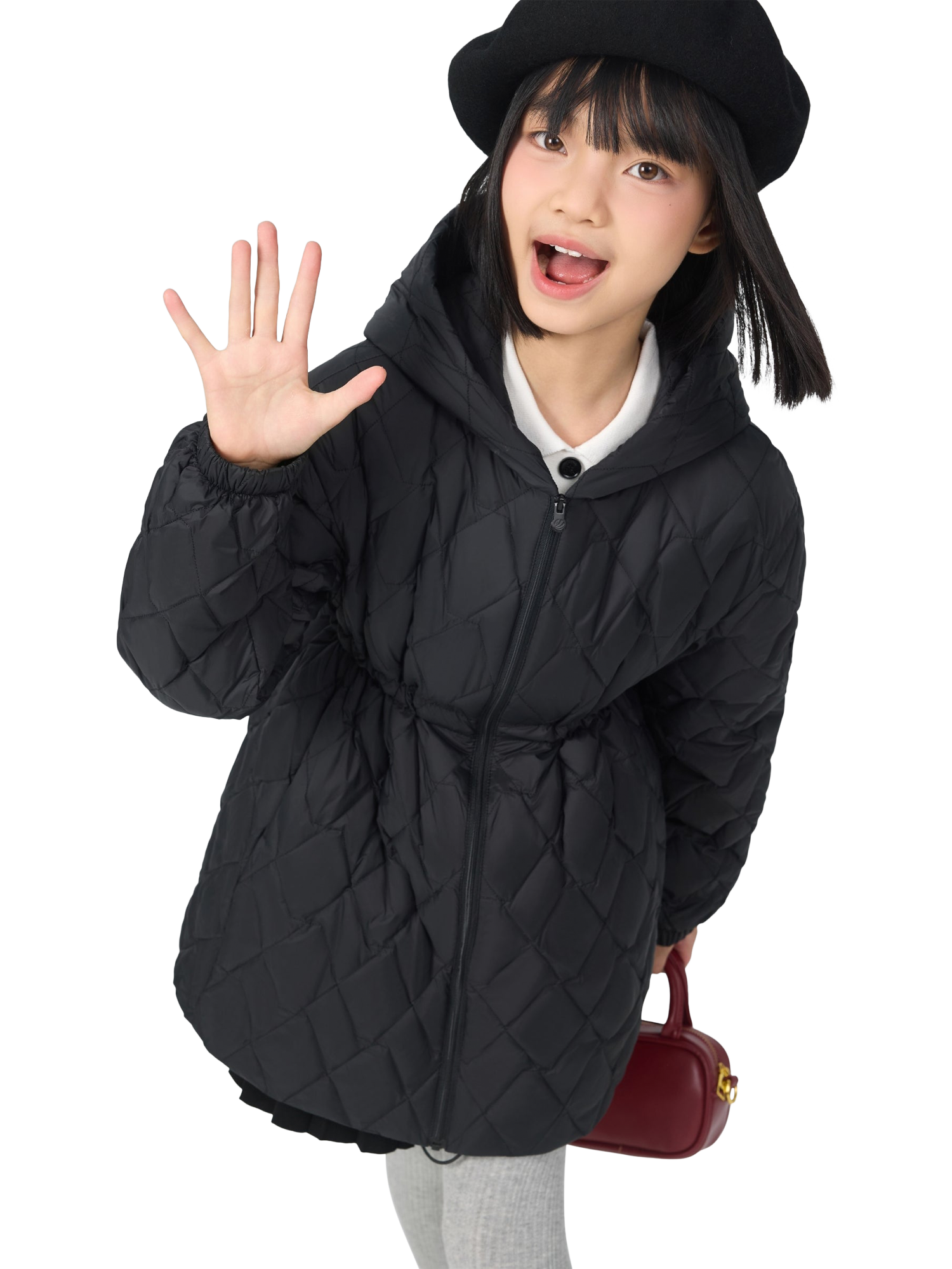 Product image 5 of 5, which shows Bosideng Kid's Layering Hooded Down Jacket, Black, 3-4 years