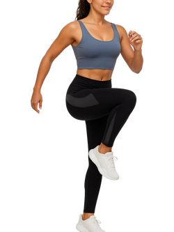 Bosideng High Rise Colour Block Yoga Leggings, Obsidian Black - view 2, Obsidian Black