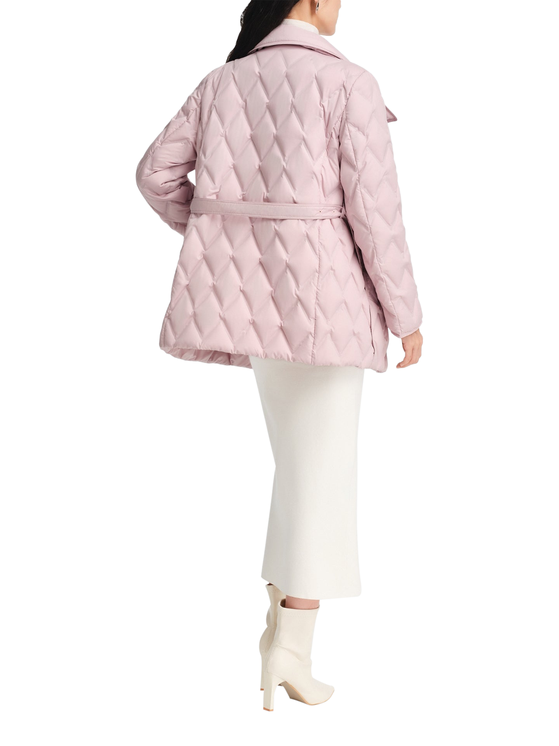 Product image 1 of 3, which shows Bosideng Belted Goose Down Quilted Jacket, Dusky Rose, 4