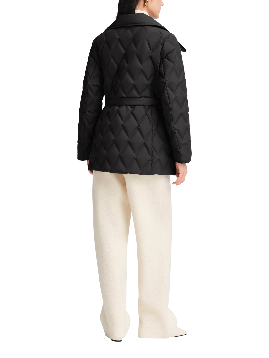 Product image 2 of 5, which shows Bosideng Belted Goose Down Quilted Jacket, Black, 4