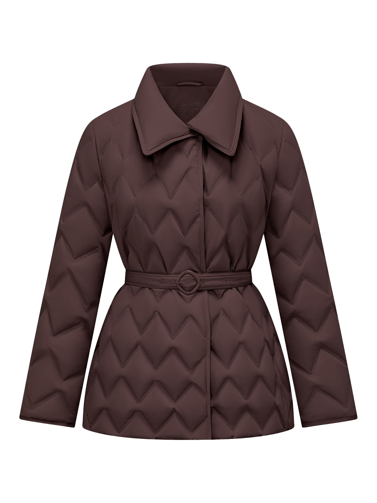 Product image 3 of 5, which shows Bosideng Belted Goose Down Quilted Jacket, Chesnut Cocoa, 4