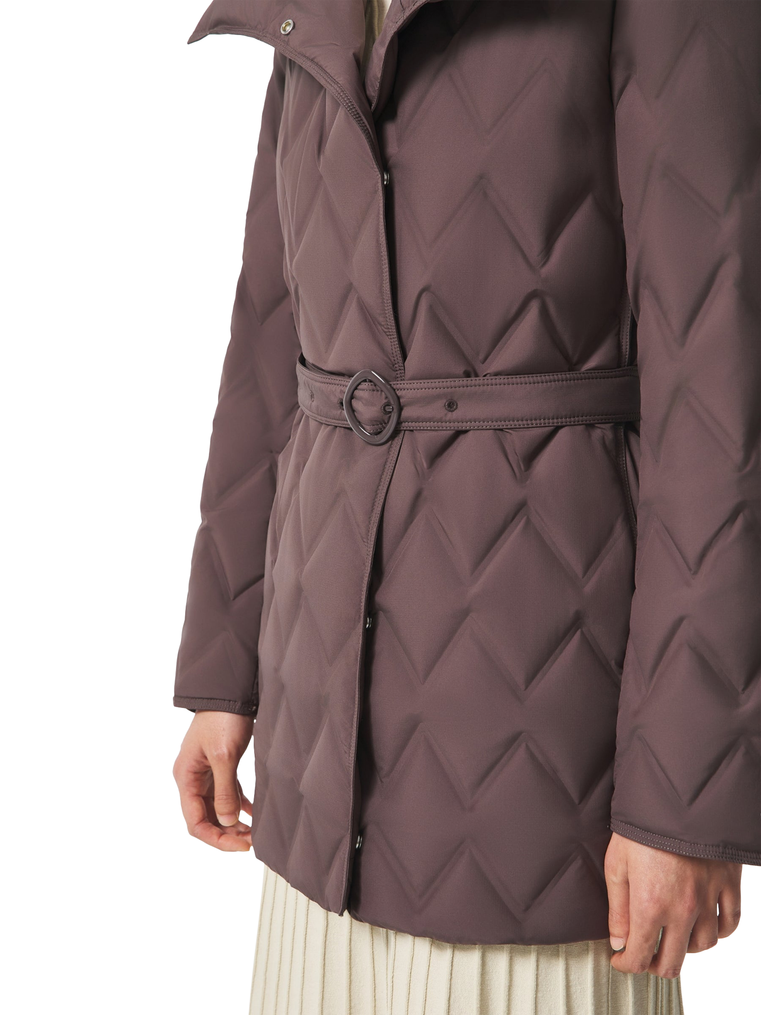Product image 5 of 5, which shows Bosideng Belted Goose Down Quilted Jacket, Chesnut Cocoa, 4