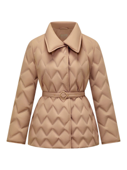 Bosideng Belted Goose Down Quilted Jacket - view 2, Olive Tan