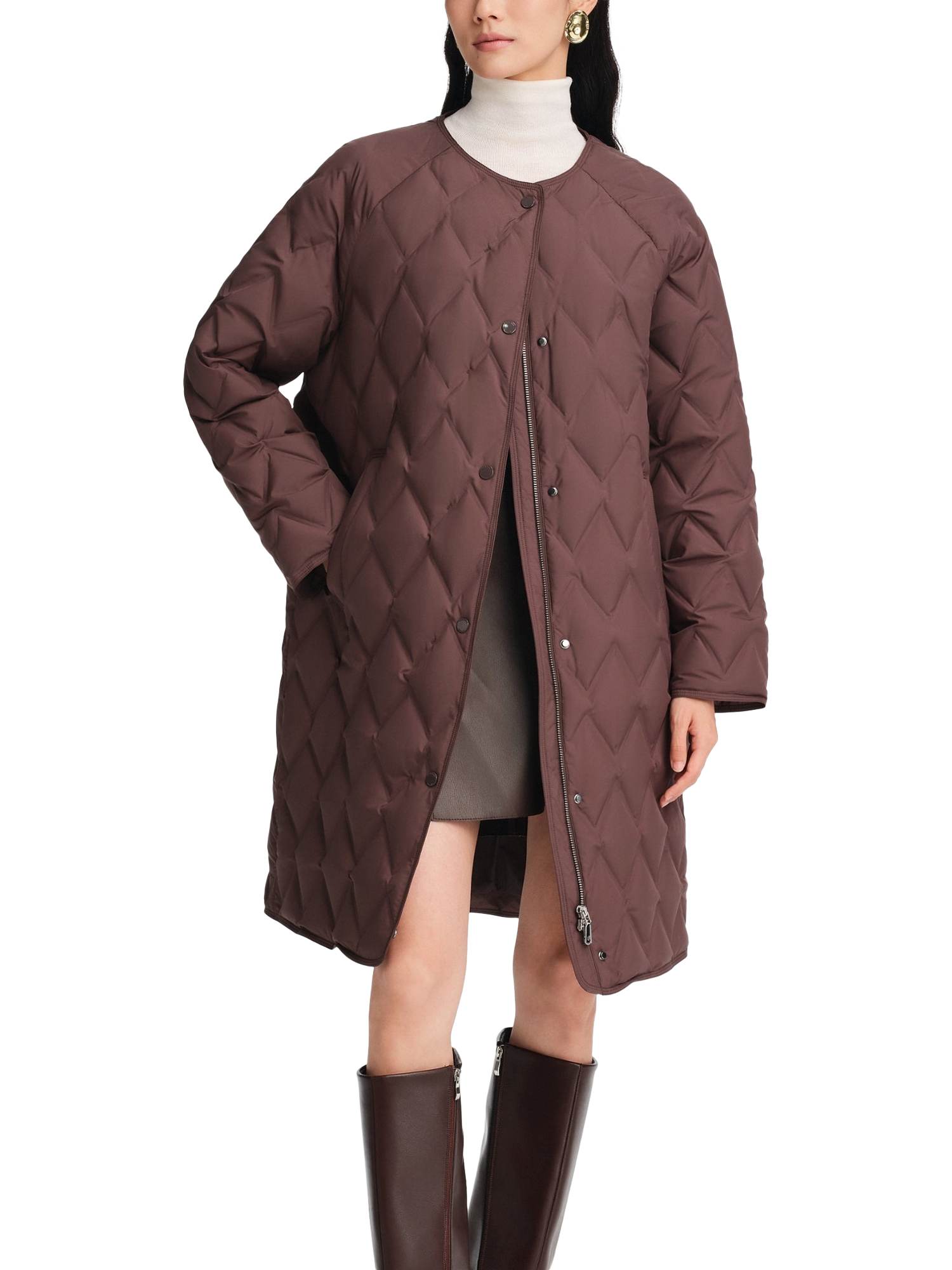 Product image 1 of 6, which shows Bosideng Business Down Mid Length Jacket, Chesnut Cocoa, 4
