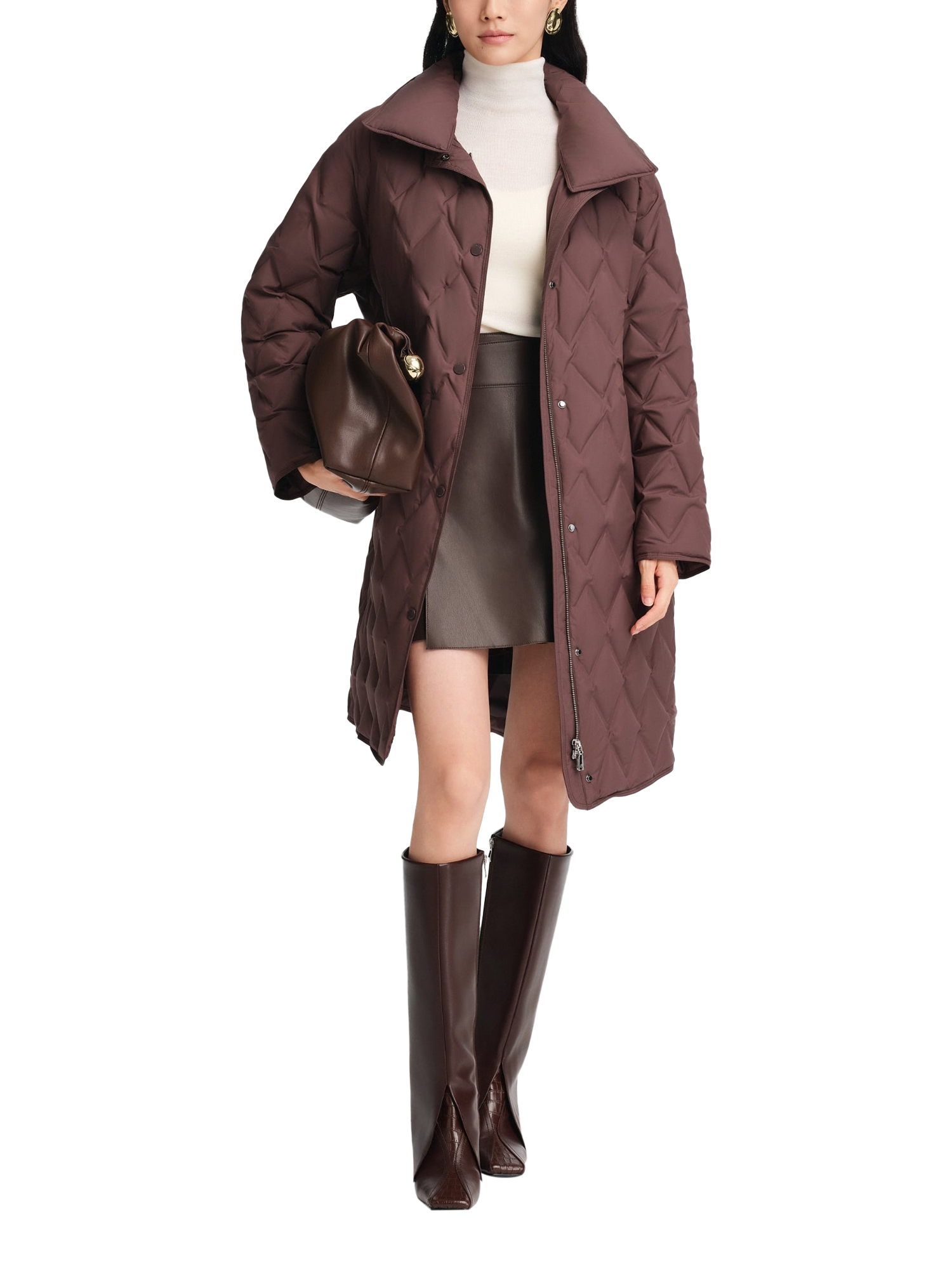 Product image 4 of 6, which shows Bosideng Business Down Mid Length Jacket, Chesnut Cocoa, 4