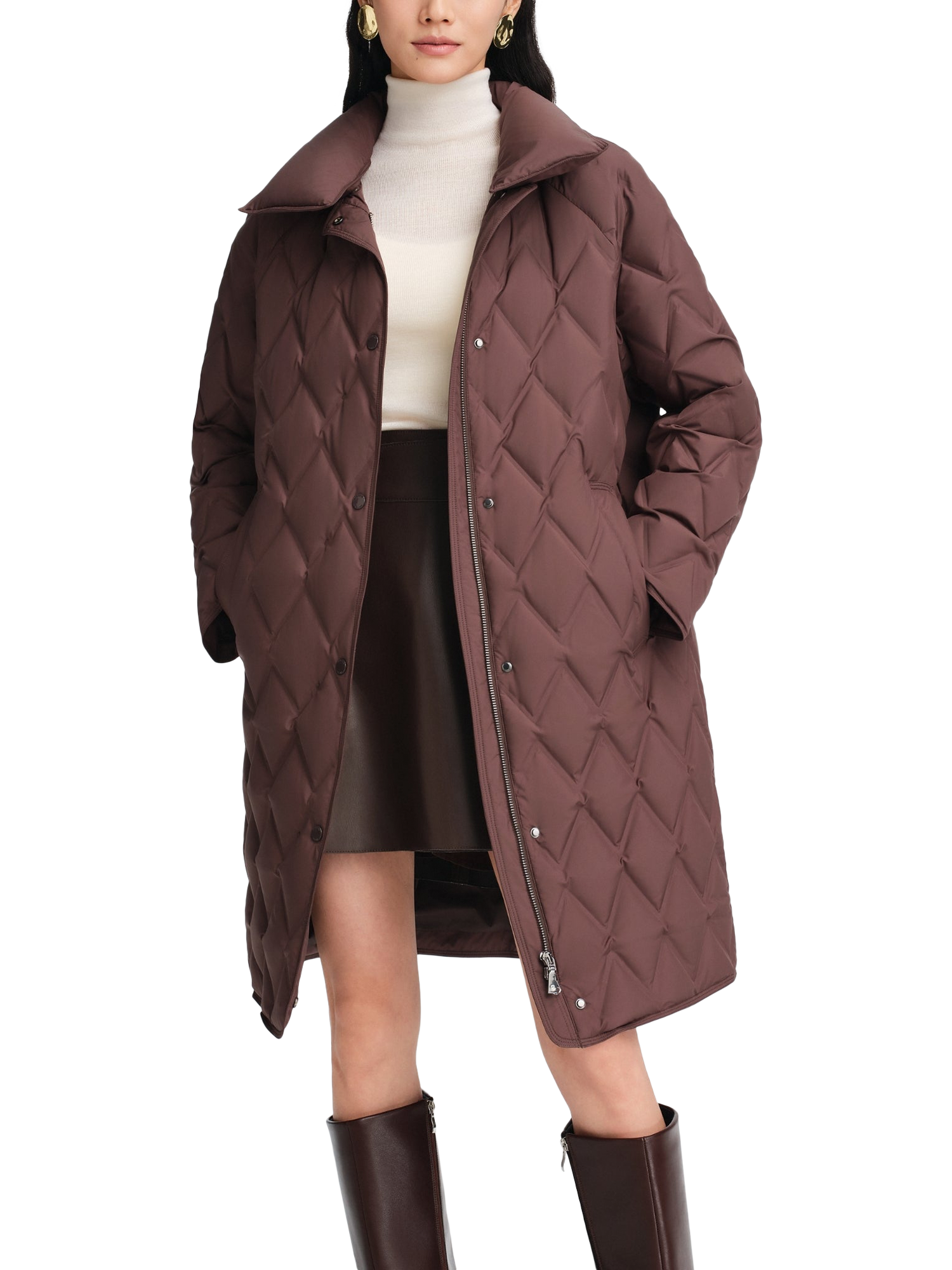 Product image 5 of 6, which shows Bosideng Business Down Mid Length Jacket, Chesnut Cocoa, 4