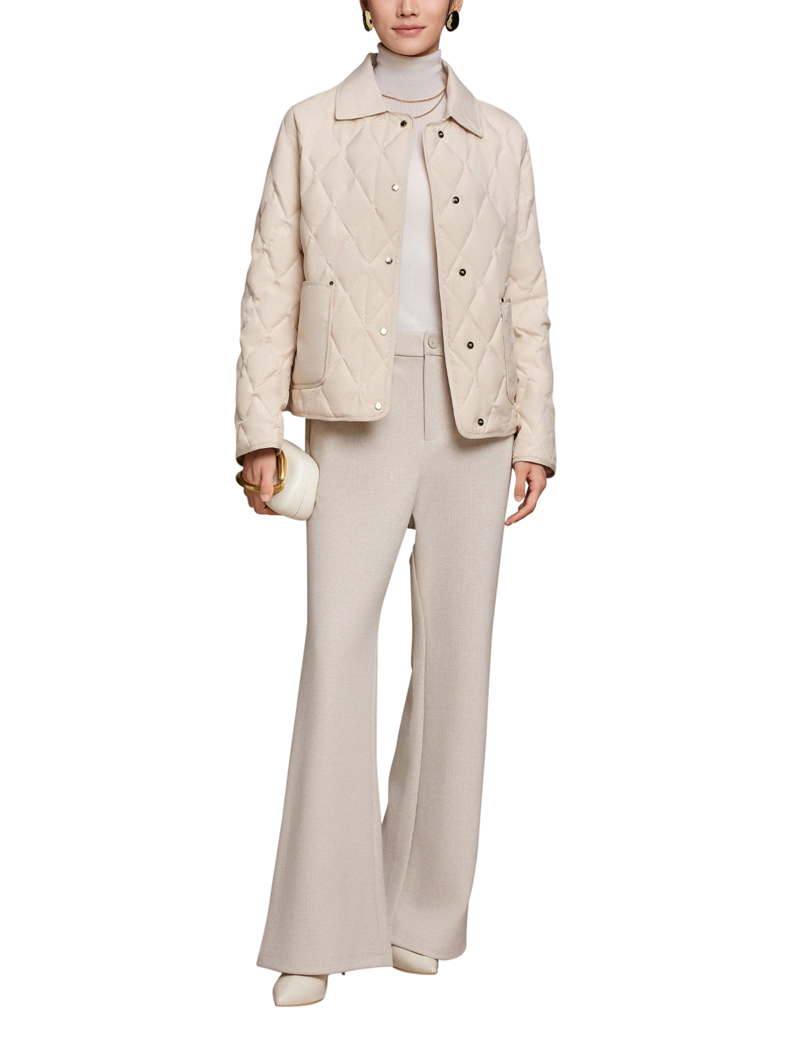 Product image 4 of 6, which shows Bosideng Quilted Down Coat, Soft Light Beige, 4