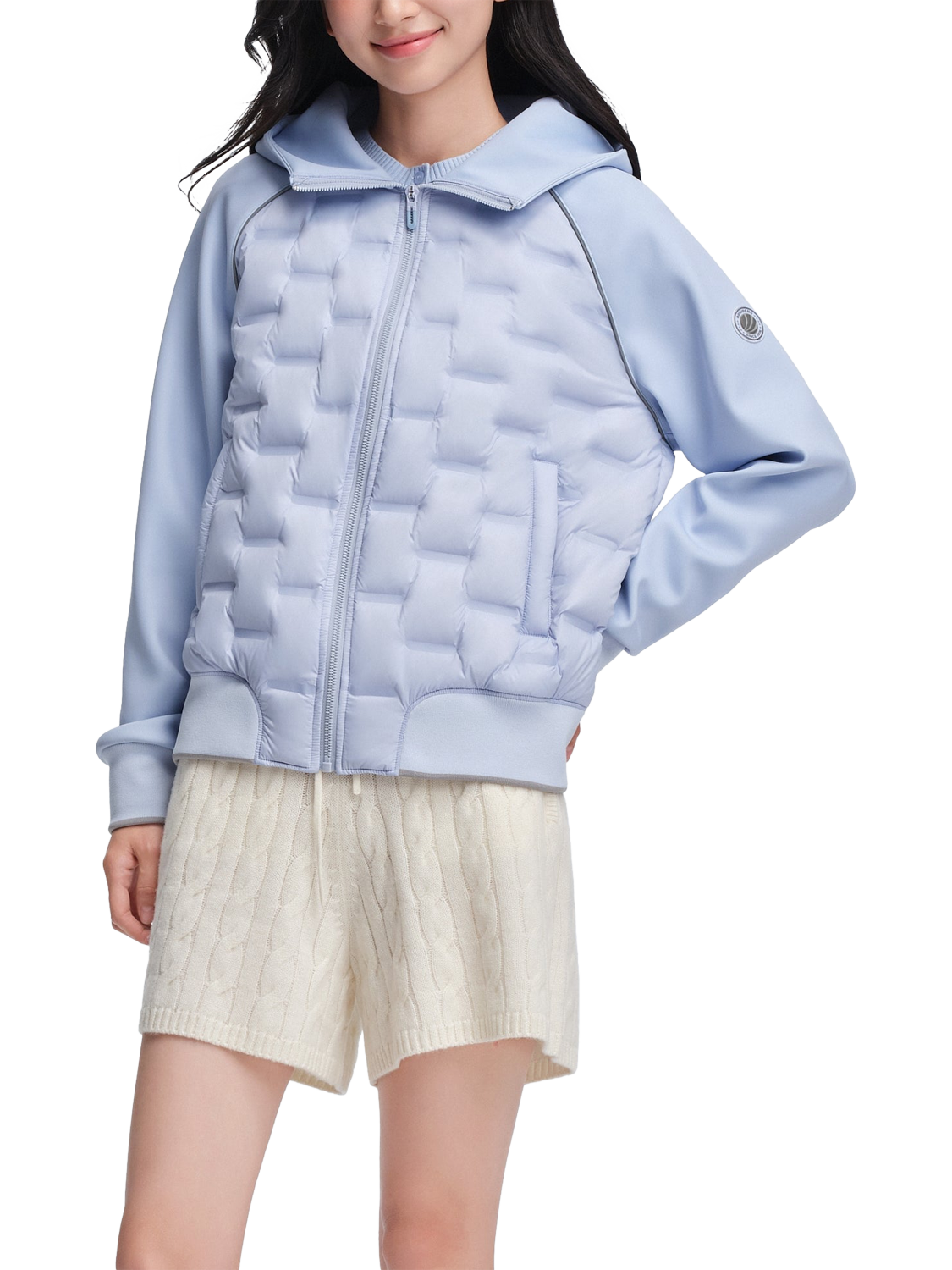 Product image 1 of 6, which shows Bosideng Goose Down Weightless Jacket, Star Mist Light Blue, XXXS