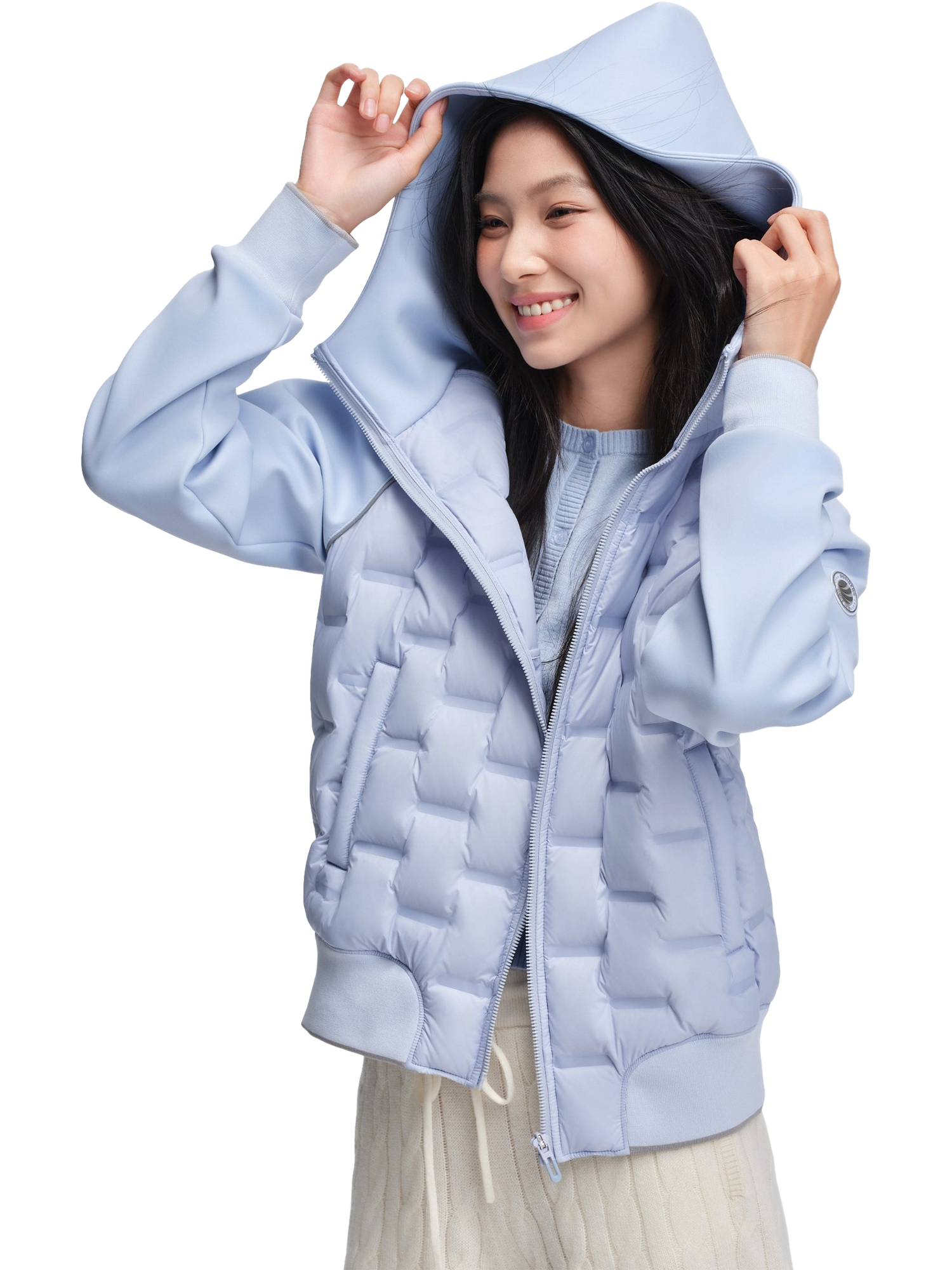 Product image 5 of 6, which shows Bosideng Goose Down Weightless Jacket, Star Mist Light Blue, XXXS