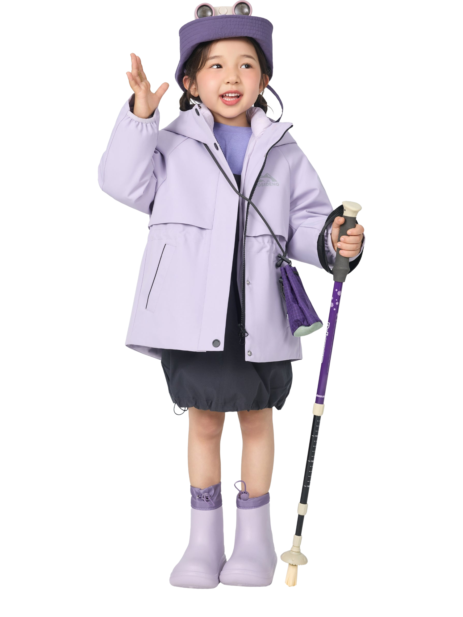 Product image 5 of 6, which shows Bosideng Kids' 3-In-1 Hooded Jacket, Iris Purple, 4-5 years