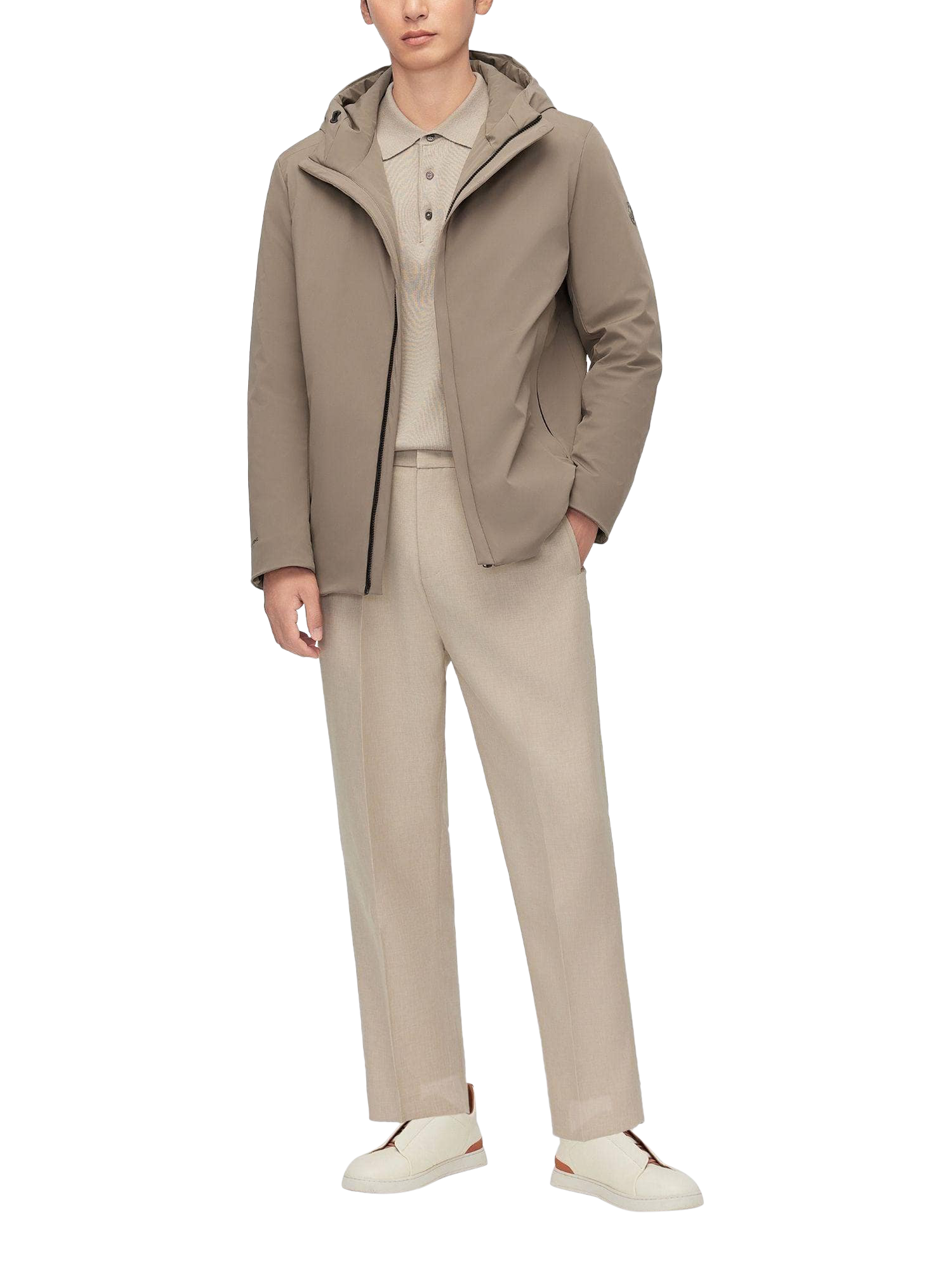 Product image 5 of 6, which shows Bosideng Goose Down Hooded Windbreaker Jacket, Dark Olive, L