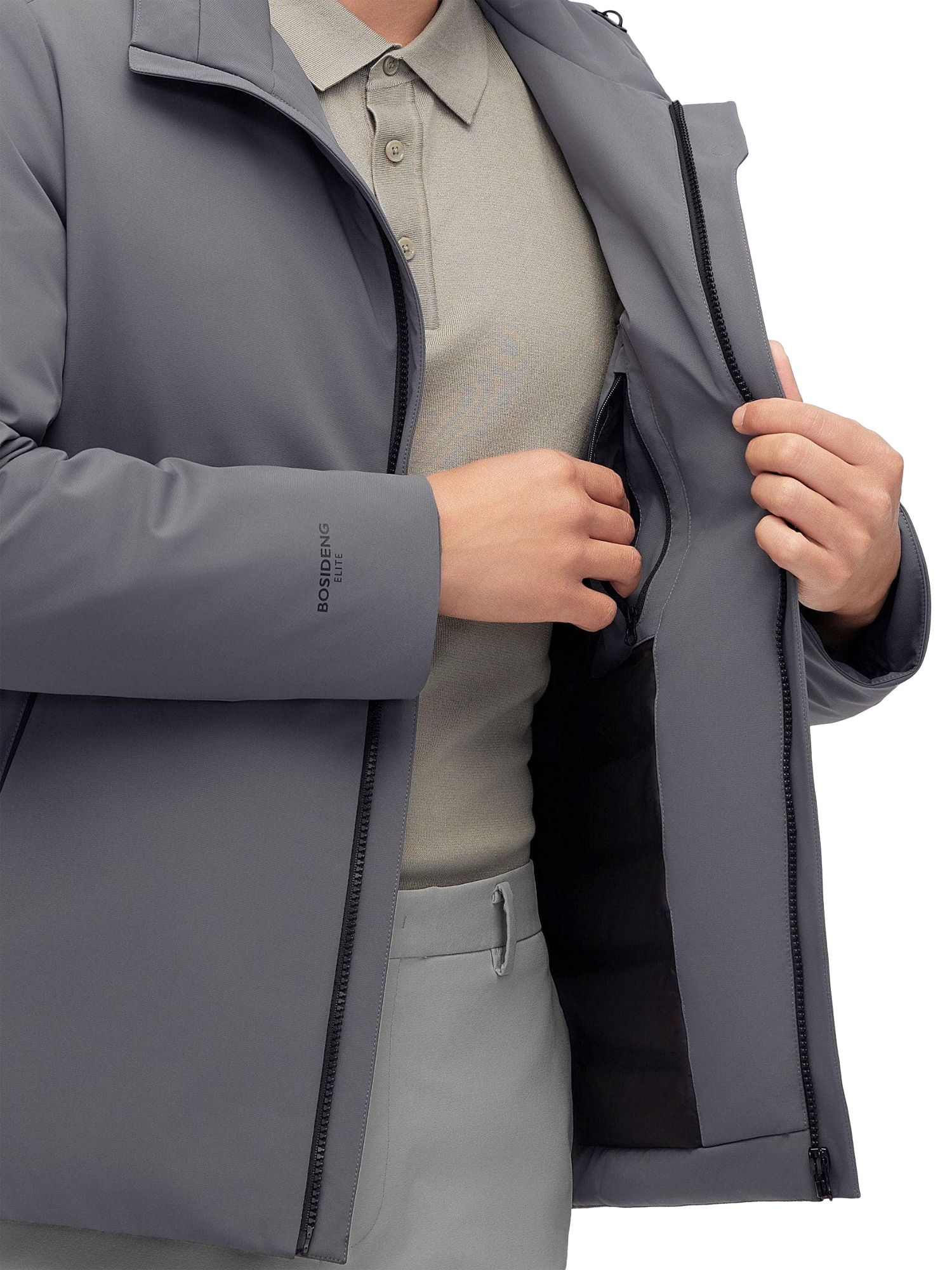 Product image 5 of 5, which shows Bosideng Goose Down Hooded Windbreaker Jacket, Steel Grey, XL