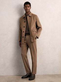 Reiss Tamworth Double Face Wool Blend Peacoat, Brown