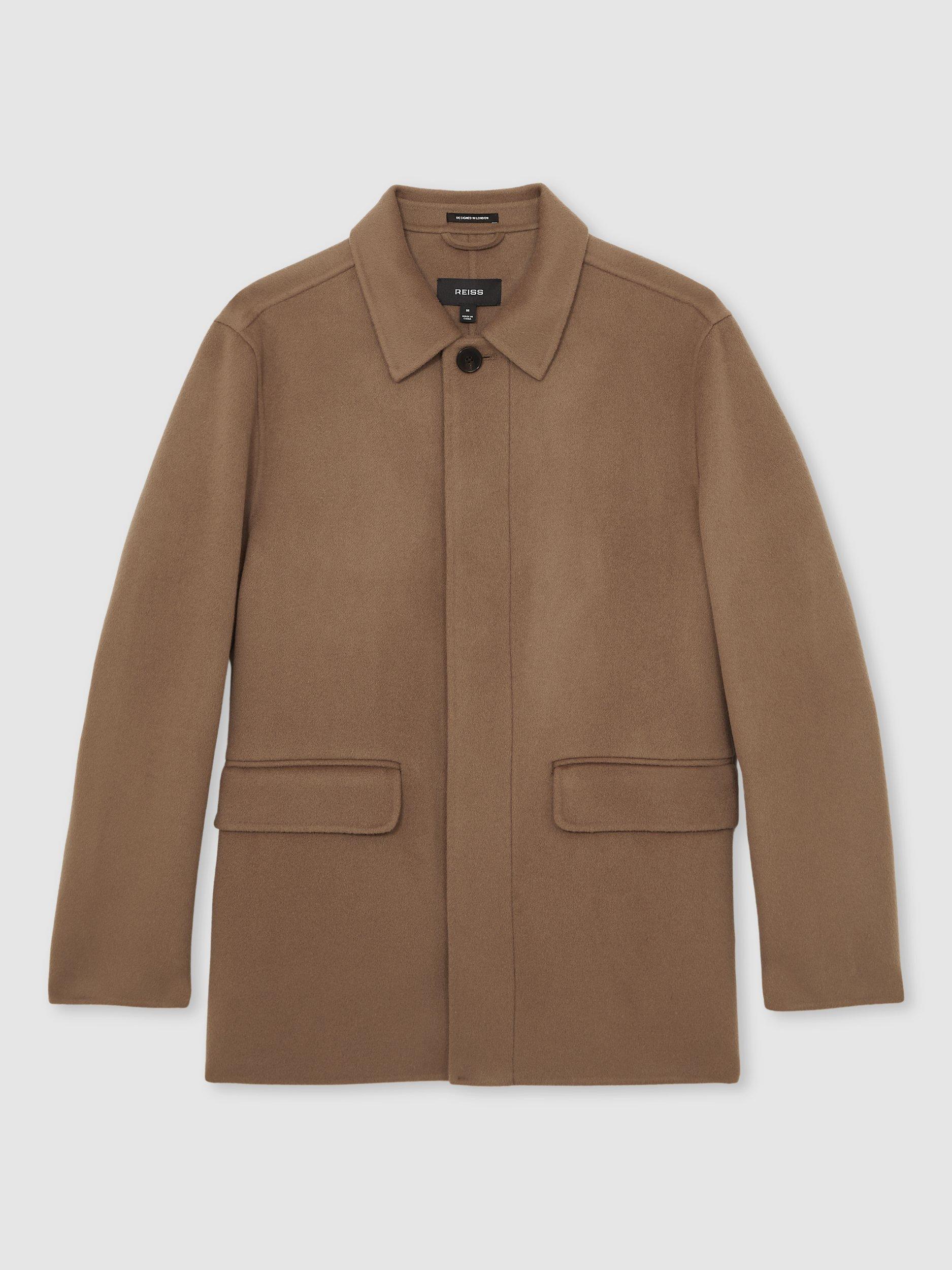 Product image 3 of 5, which shows Reiss Tamworth Double Face Wool Blend Peacoat, Brown, XXL