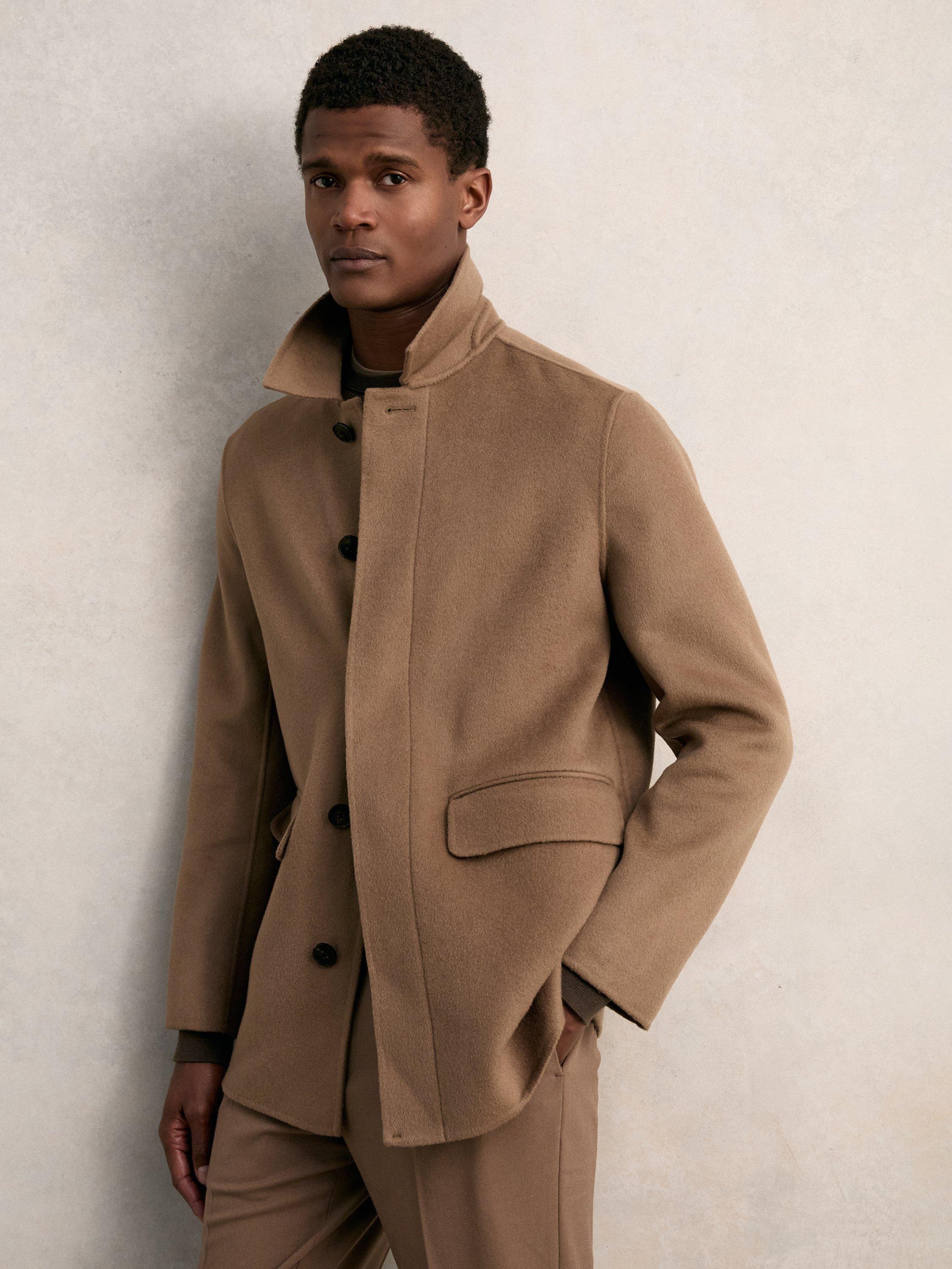 Product image 4 of 5, which shows Reiss Tamworth Double Face Wool Blend Peacoat, Brown, XXL