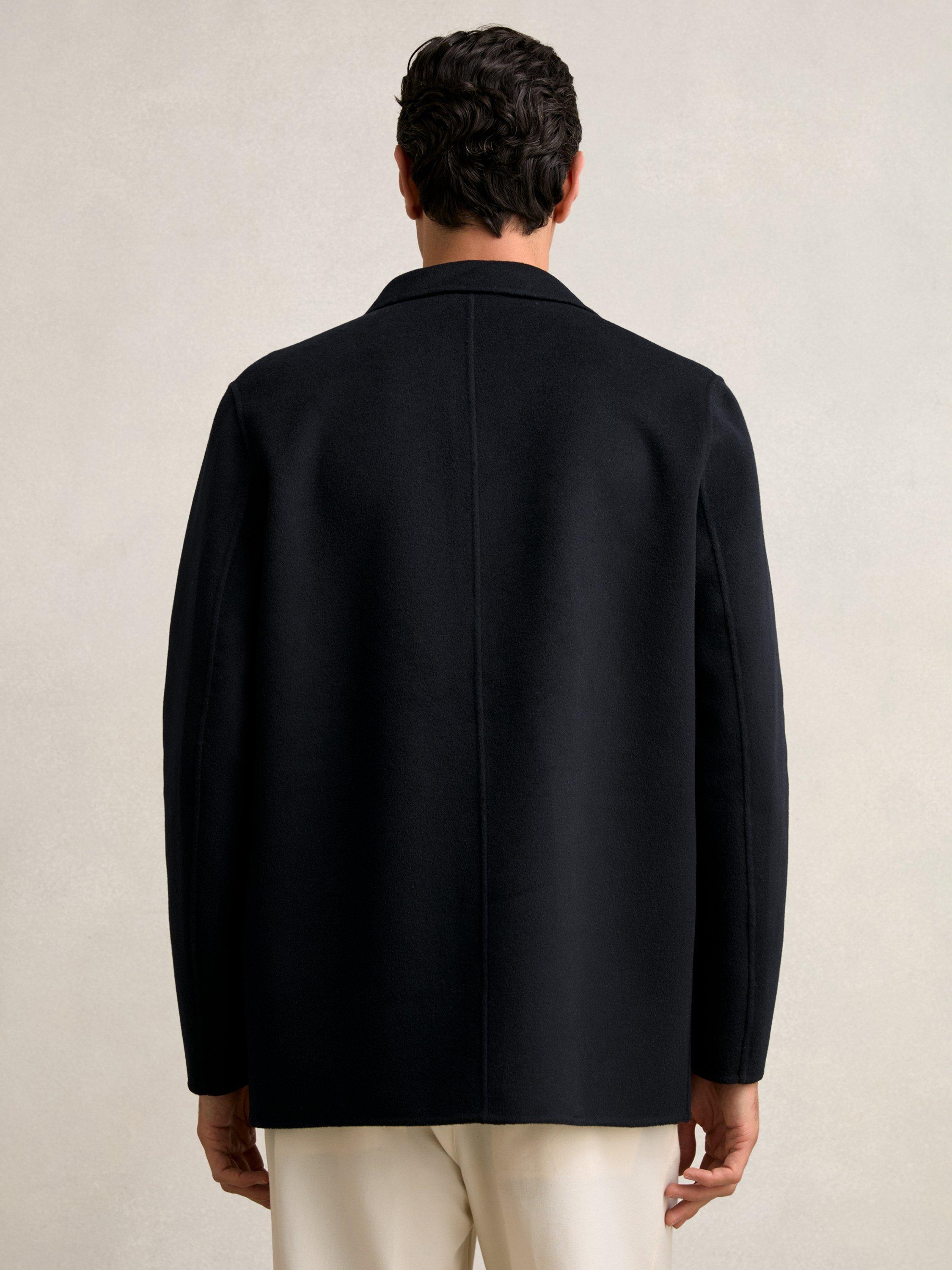 Product image 2 of 5, which shows Reiss Tamworth Double Face Wool Blend Peacoat, Navy, XL
