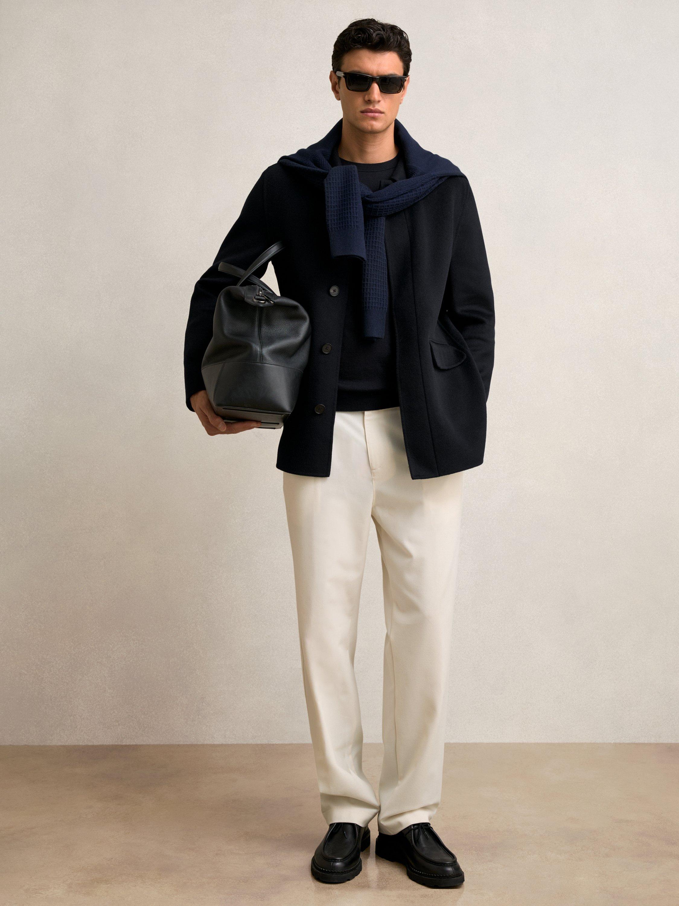 Product image 4 of 5, which shows Reiss Tamworth Double Face Wool Blend Peacoat, Navy, XL