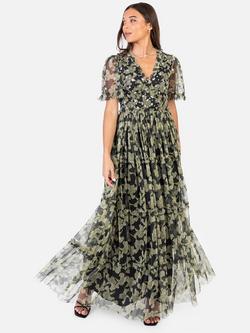 Anaya With Love Floral Sequin Maxi Dress, Black - view 2, Black