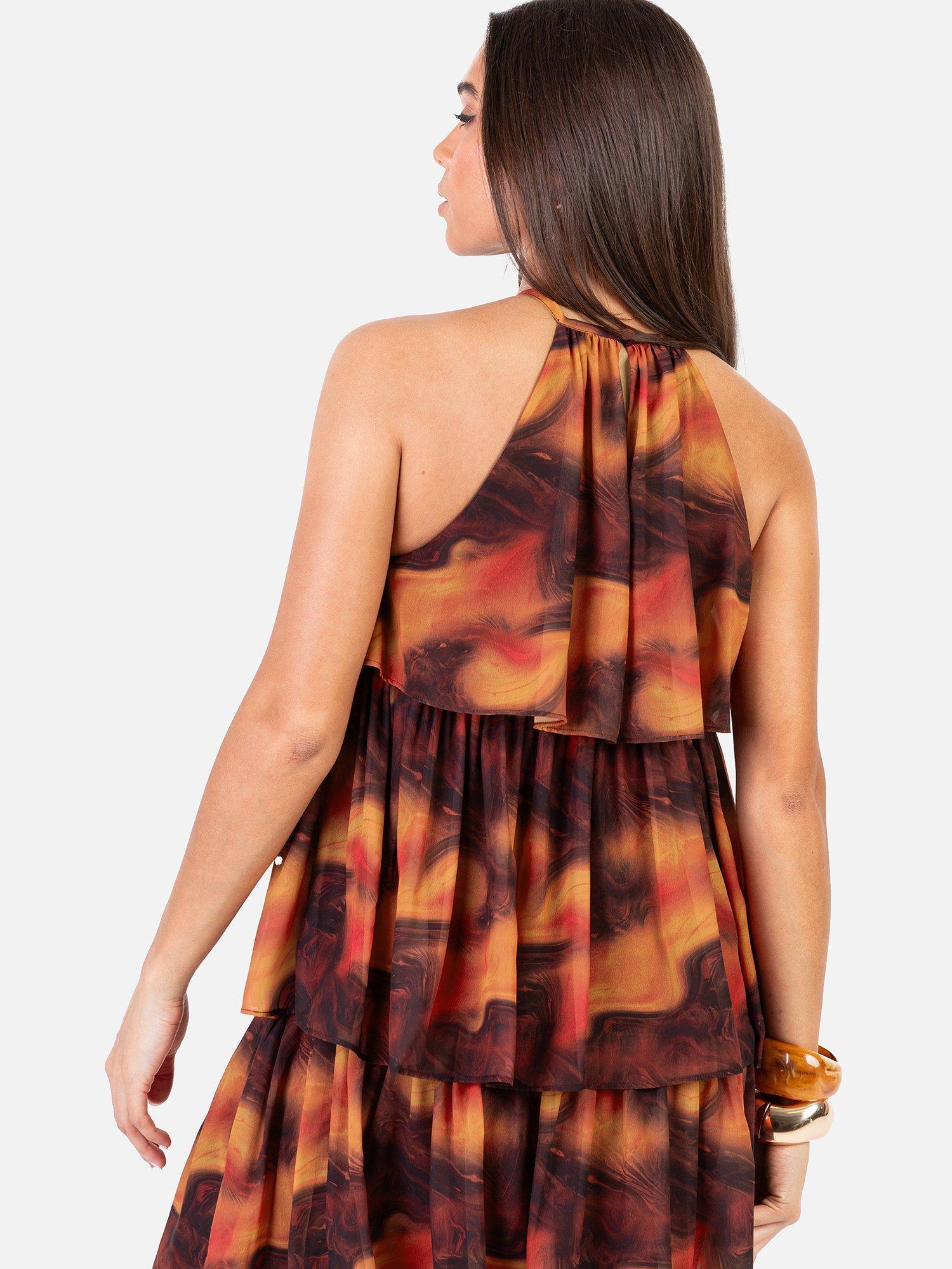 Product image 6 of 6, which shows Anaya With Love Marble Halterneck Mini Dress, Multi, 6