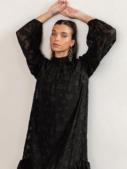 Anaya With Love Floral Burnout Maxi Dress, Black - view 2, Black