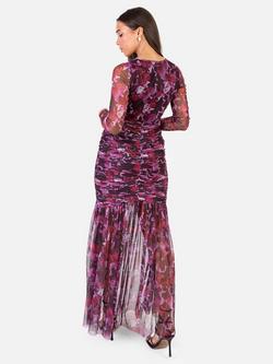 Anaya With Love Floral Tulle Maxi Dress, Pink - view 2, Pink