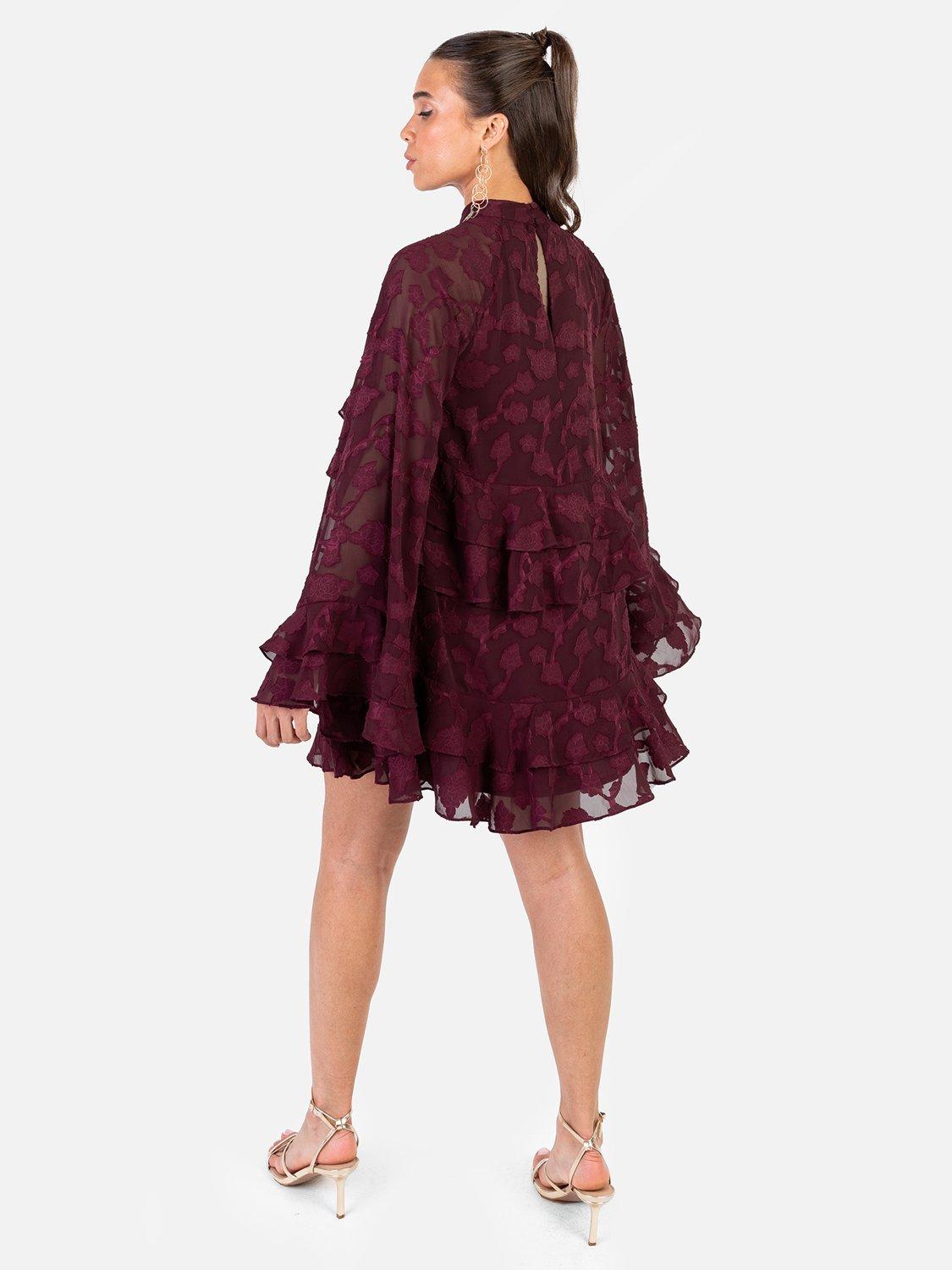 Product image 4 of 6, which shows Anaya With Love Recycled Oversized Maxi Dress, Maroon, 6