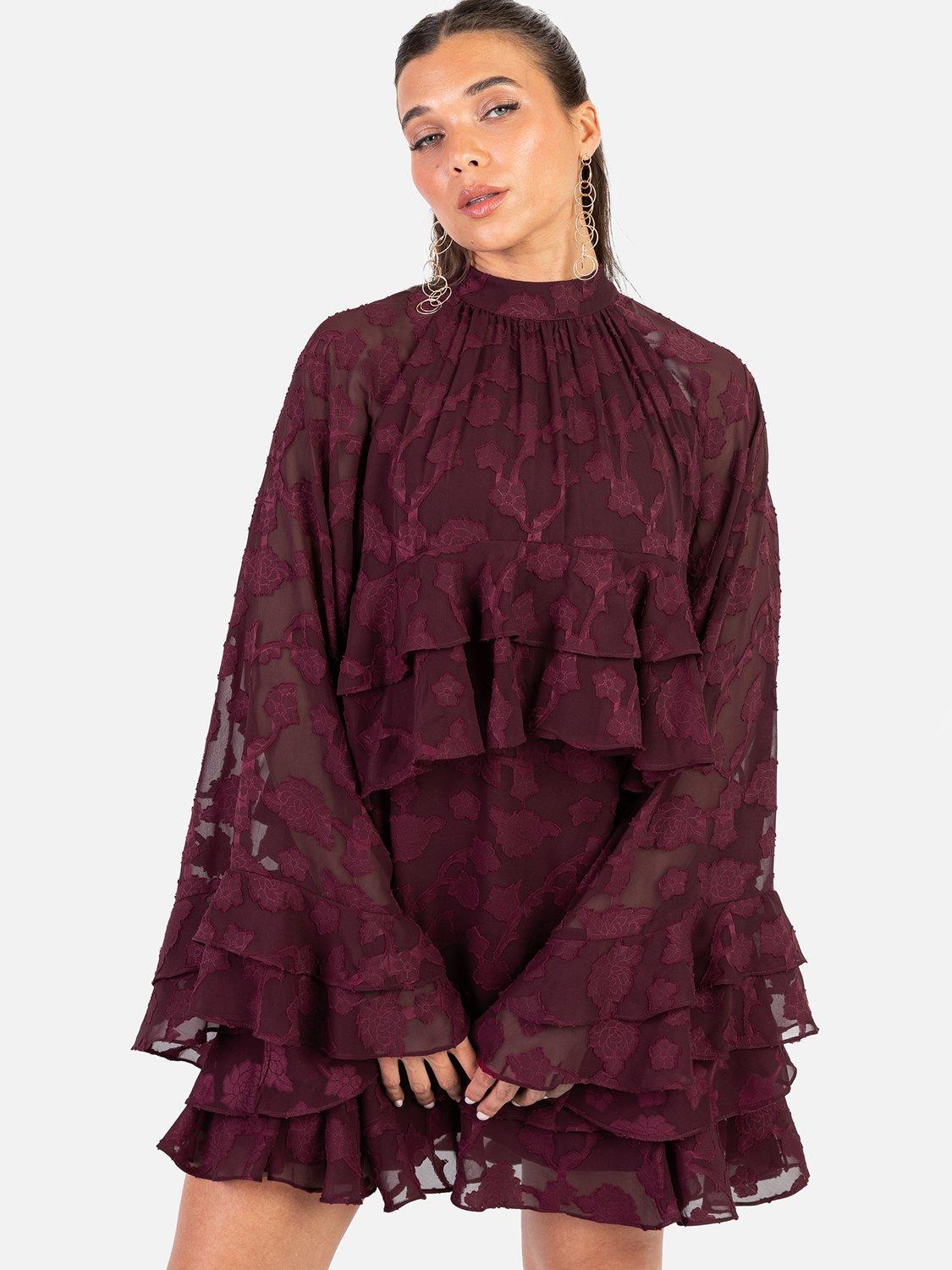 Product image 5 of 6, which shows Anaya With Love Recycled Oversized Maxi Dress, Maroon, 6