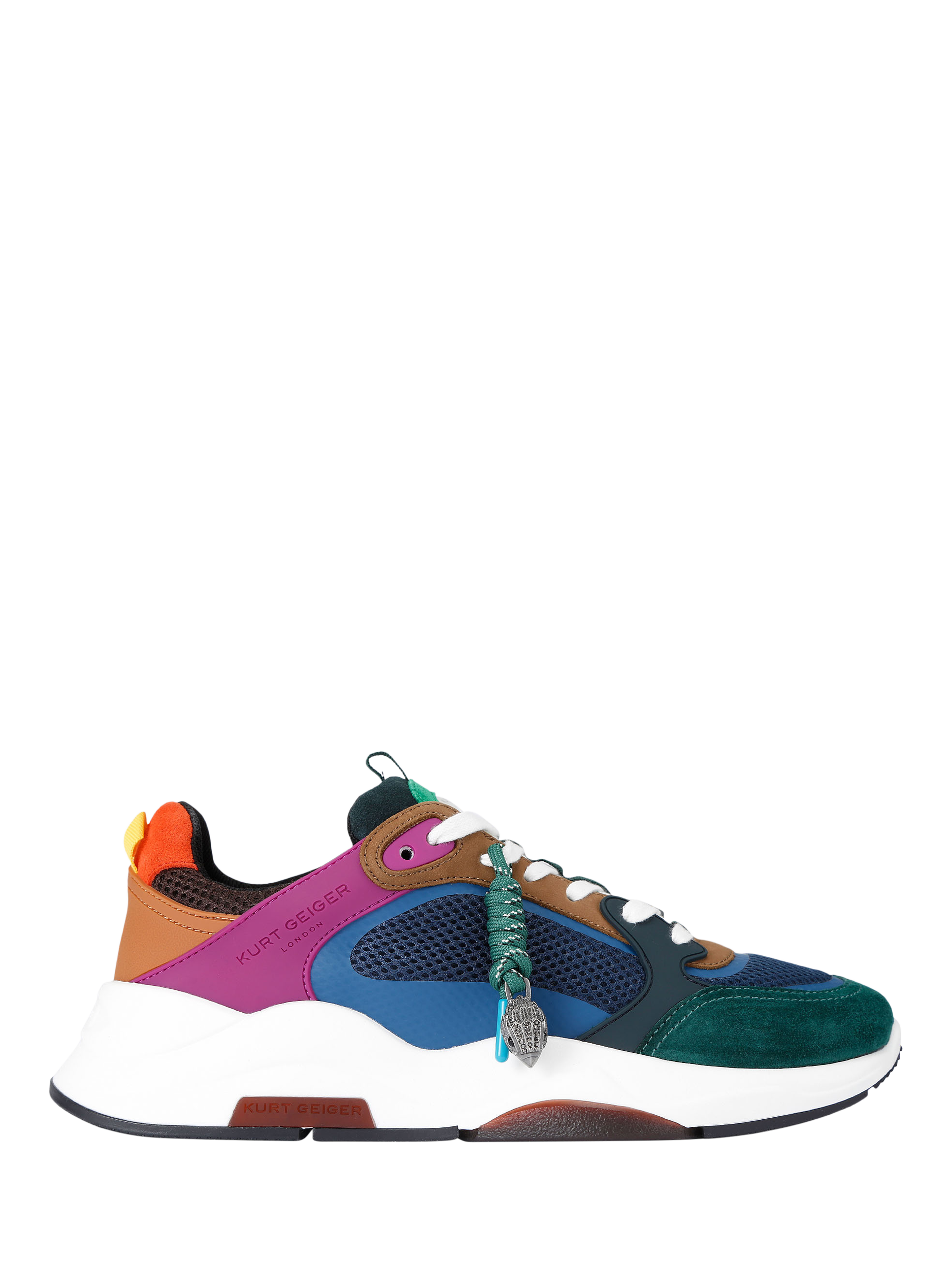 Product image 1 of 5, which shows Kurt Geiger London Royston Suede Trainers, Multi, 7