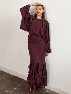 Anaya With Love Recycled Oversized Maxi Dress, Maroon