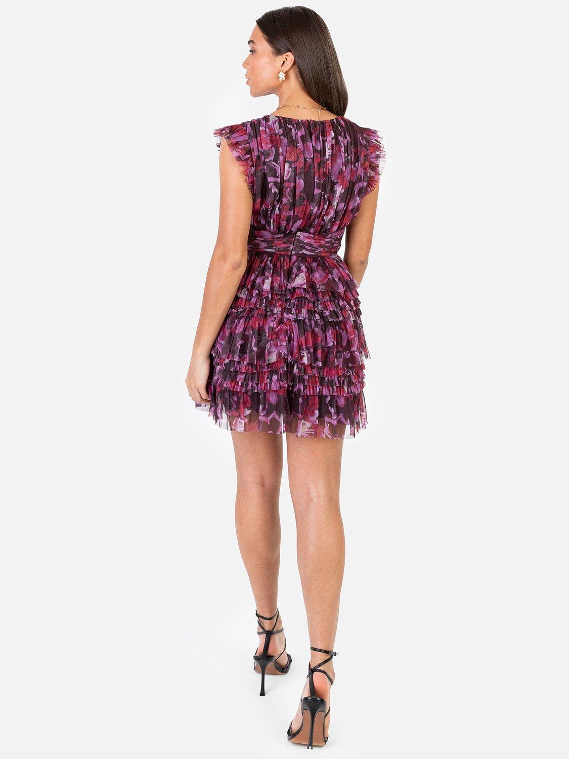 Product image 3 of 5, which shows Anaya With Love Recycled Ruffle Mini Dress, Pink, 6