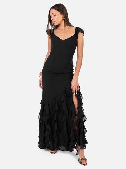 Anaya With Love Recycled Sweetheart Neck Maxi Dress, Black