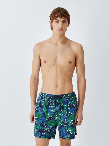 John Lewis Classic Floral Print Swim Shorts, Blue Multi, Blue Multi