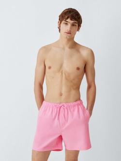 John Lewis Classic Seersucker Swim Shorts, Pink, Pink