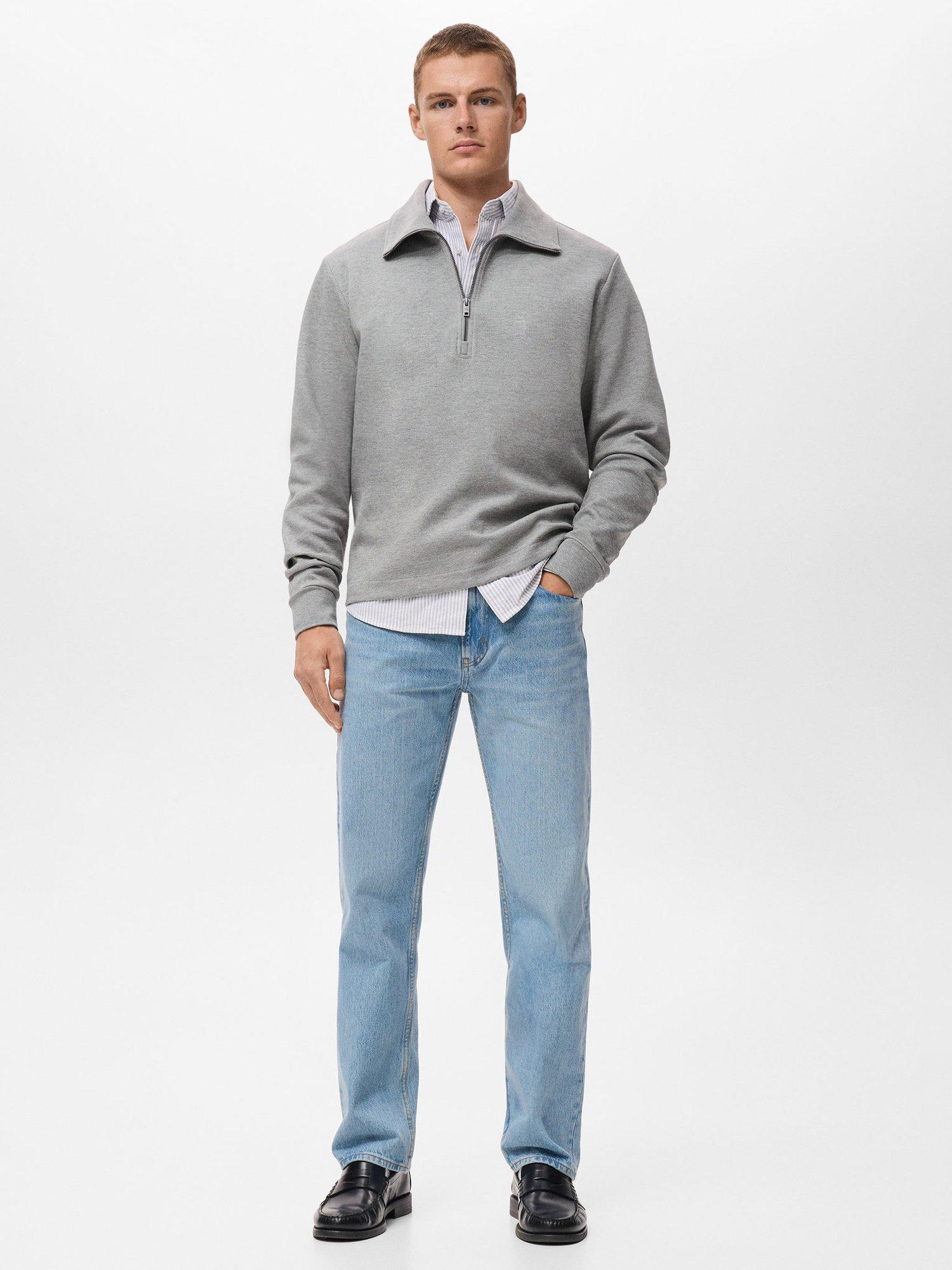 Product image 2 of 8, which shows Mango Sudadera Winny Quarter-Zip Jumper, Medium Grey, L